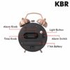 Vintage Twin Bell Alarm Clock with LED Light - Extra Loud