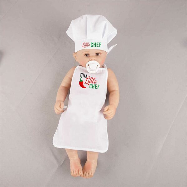 Baby Chef Poly Cotton Apron and Chef Cap Set for Ages 5-8 - Image 4