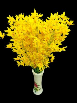 Artificial Yellow Lily Flowers Bunch for Home & Office Decor - 60cm
