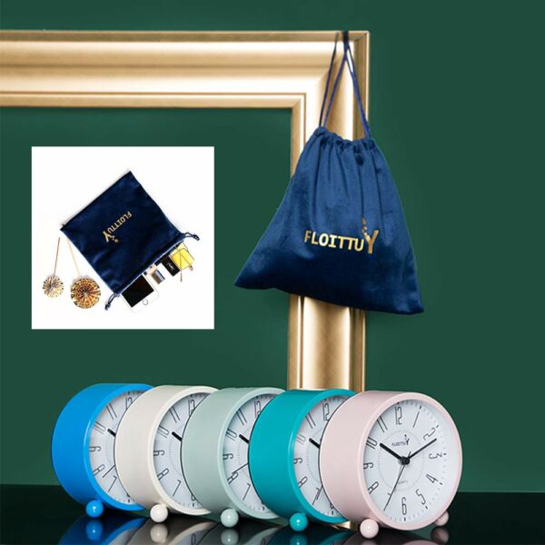 Silent Analog Alarm Clock with Night Light - 5 Colors - Image 4