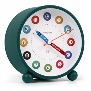 Silent Analog Table Alarm Clock with Night Light - Multicolor Design for Home & Office