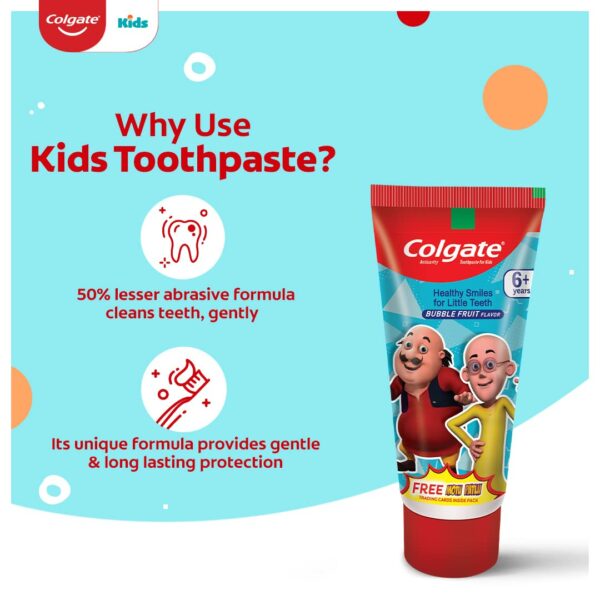 Kids Toothpaste 6+ Years, Bubble Fruit Flavor, 80G - Image 4