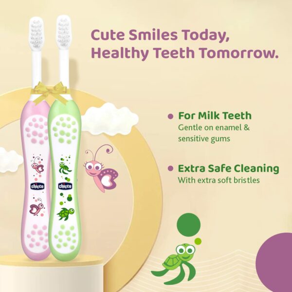 Baby Toothbrush Set of 2 for Infants (6m-36m) - BPA Free - Image 4