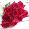 6pcs Velvet Faux Red Roses for Home Decoration - 40 CM