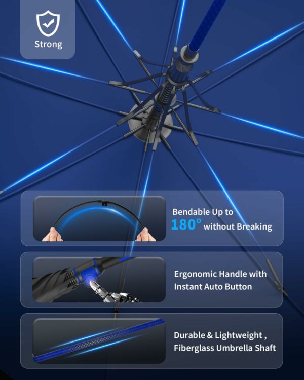 54 Inch Wind-Resistant Umbrella for 2-3 People - Auto Open - Image 4