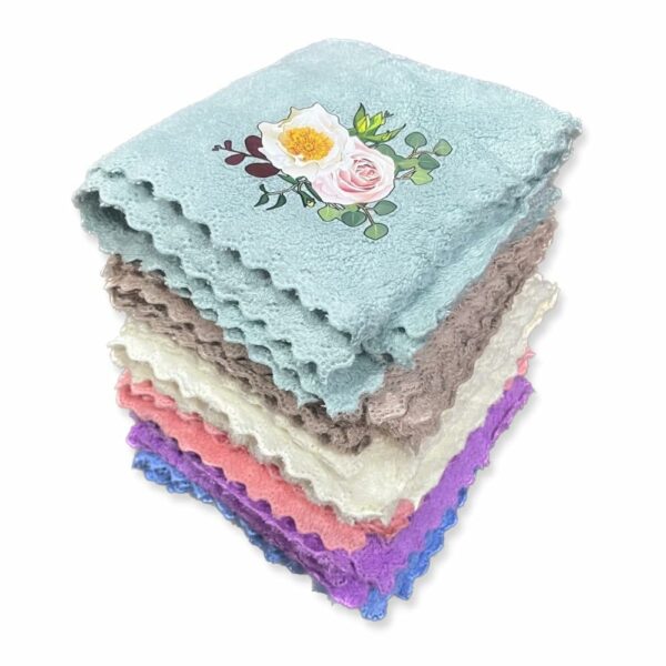 Microfiber Face Towels - Pack of 12 Soft & Absorbent 25x25 CM