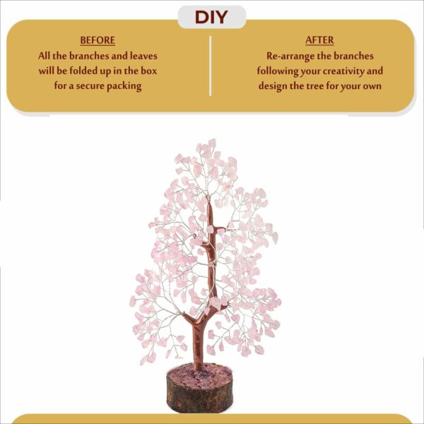 Handmade Agate Gemstone Bonsai Money Tree - 10in, 300 Beads - Image 5