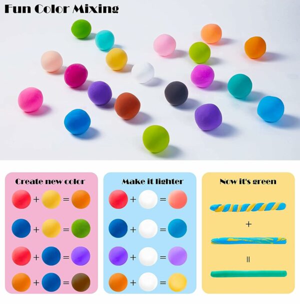 24 Pcs Air Dry Clay Set with Sculpting Tools for Kids - Image 3