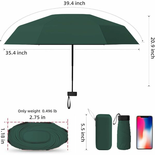 Compact Travel Umbrella - Lightweight, Windproof, UV Protection - Image 2