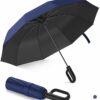 Folding Windproof Umbrella with Carabiner Handle - 40-Inch