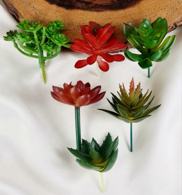 6 Pcs Artificial Succulent Heads for Home & Office Decor - Image 3