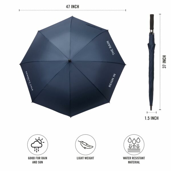 Automatic Golf Umbrella with UV & Rain Protection - Navy Blue - Image 2