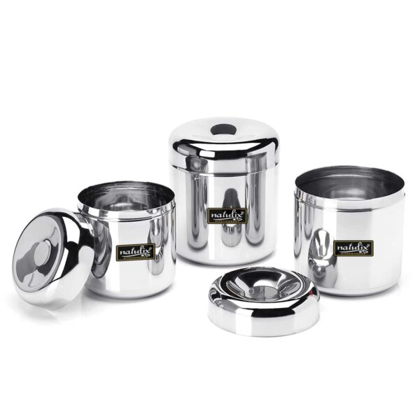 Multipurpose Stainless Steel Canisters Set of 3 - 320ml, 500ml, 650ml - Image 2
