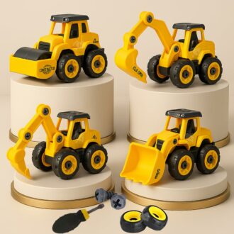 DIY Construction Car Toy Set for Kids - 4 Vehicles, STEM Learning