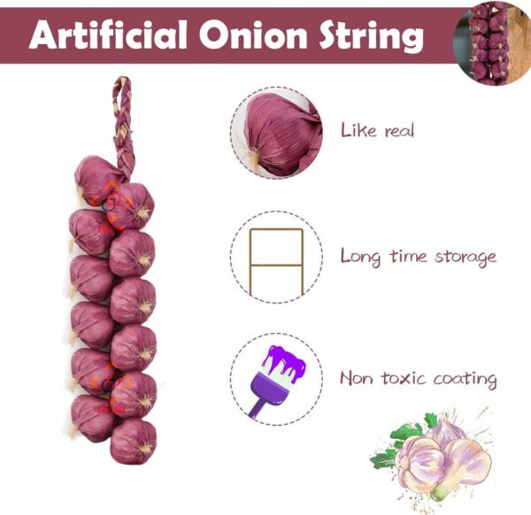 Lifelike Purple Onion Strings Garland for Home Decoration - Image 3