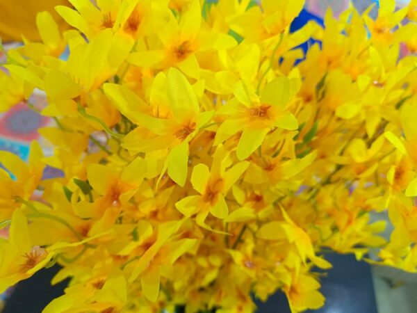 Artificial Yellow Lily Flowers Bunch for Home & Office Decor - 60cm - Image 2