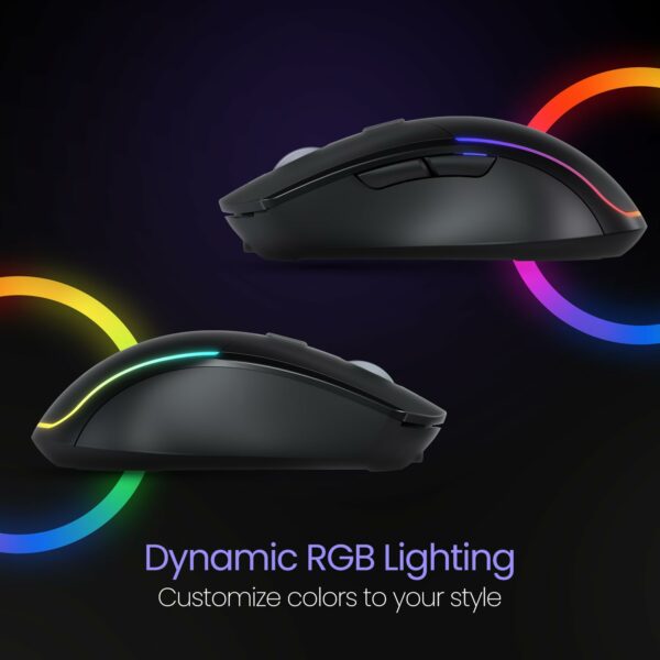 Toad One Bluetooth Mouse - Dual Wireless, Ergonomic, RGB Lights - Image 6