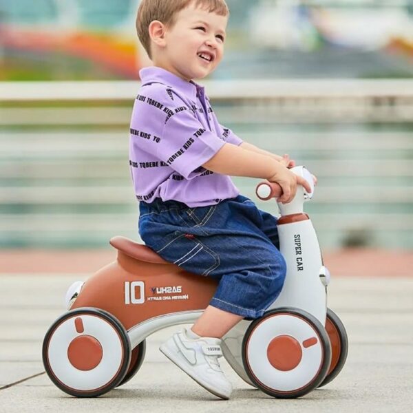 Toddler Balance Bike 1-3 Years - 4 Wheels, Pink Design - Image 4