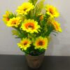 Artificial Sunflower Plant Pot - 45cm Yellow Home Decor
