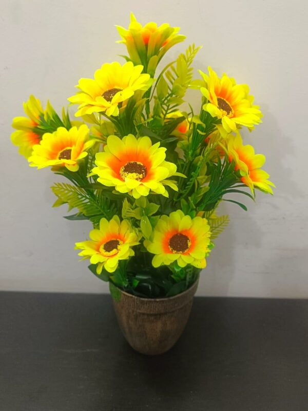 Artificial Sunflower Plant Pot - 45cm Yellow Home Decor - Image 5