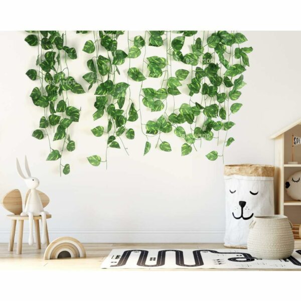 Artificial Money Plant Leaf Garland - 6ft Wall Hanging Decor - Image 4