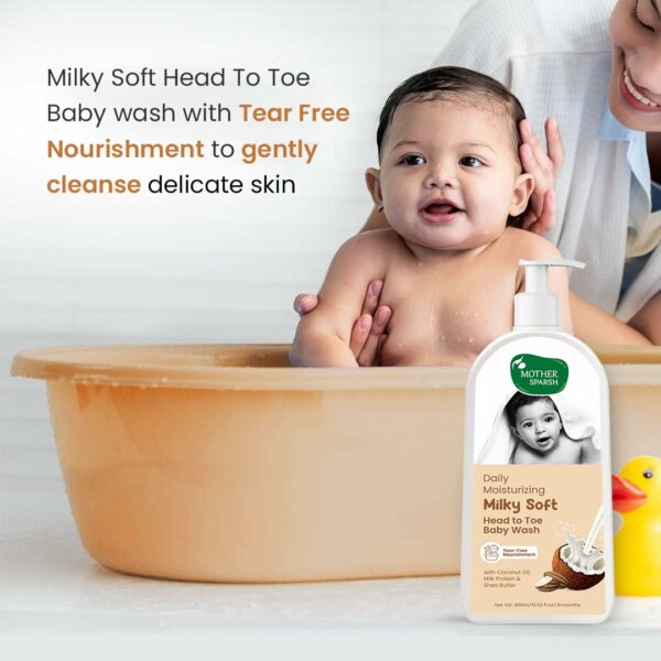 Gentle Milky Soft Head to Toe Baby Wash & Shampoo 400ml - Image 5