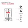 Stainless Steel Canister Set - Airtight Kitchen Storage for Tea, Coffee, Spices - 1200Ml, Set of 2
