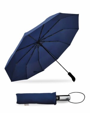 Large Automatic 3-Fold Windproof Umbrella with Travel Cover