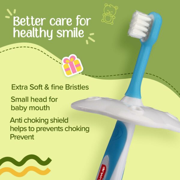 Baby Training Toothbrush Set with Anti-Choking Shield - 3 Pcs - Image 3
