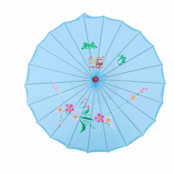 Japanese Traditional Handmade Parasol Umbrella - 33 Inch Light Blue - Image 2