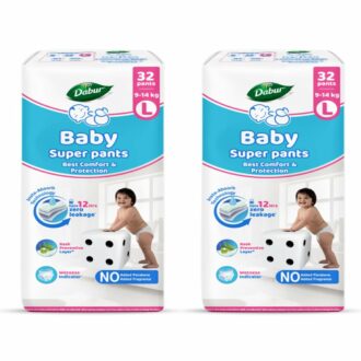 DABUR Baby Super Pants Large 32 Pack - Natural Skin Care