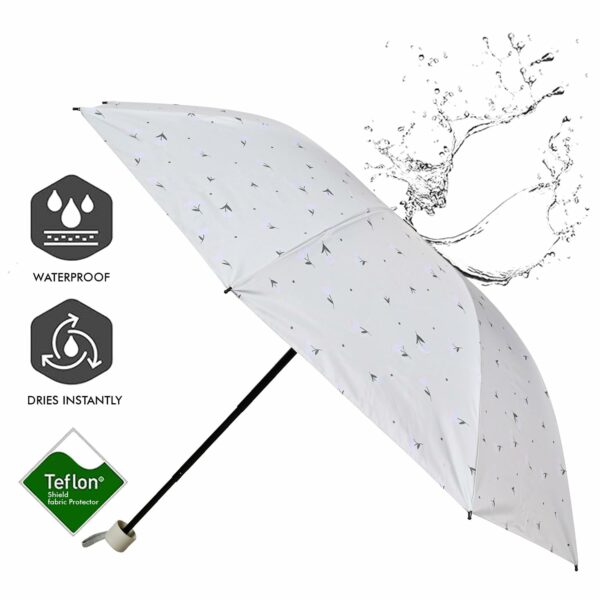 Compact 3-Fold Printed Umbrella - UV & Rain Protection - Image 2