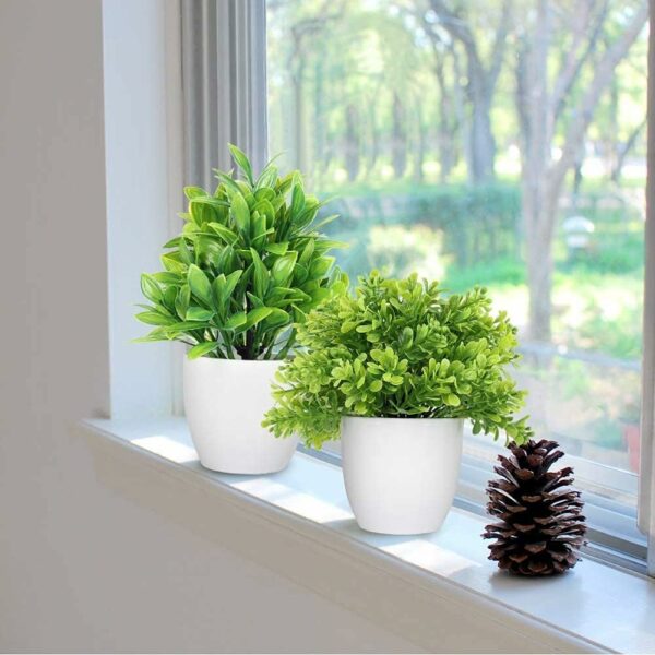 Mini Eucalyptus Faux Potted Plants for Home Decor - Image 2