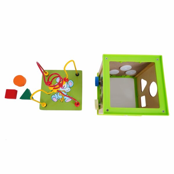 5-in-1 Wooden Activity Cube for Kids - Learning & Play - Image 5