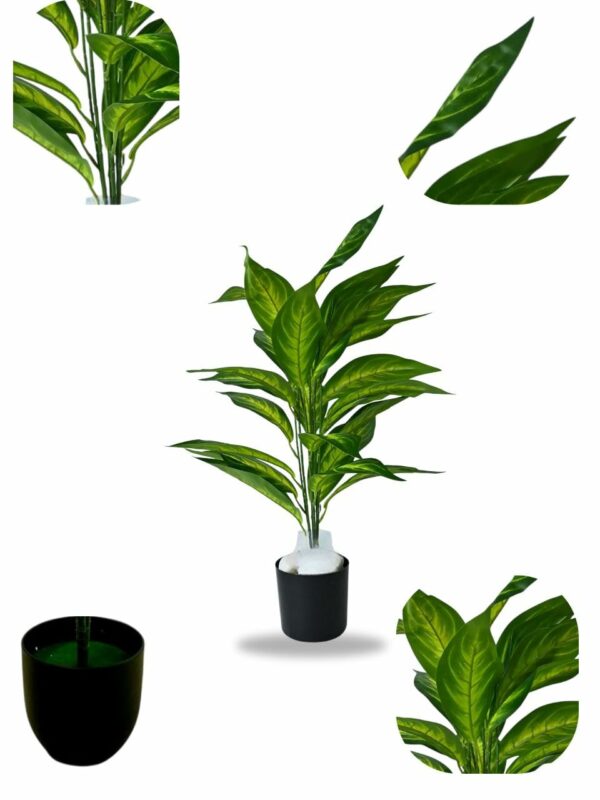 Multicolor Artificial Monstera Plant - 30" Tall with Pot - Image 5