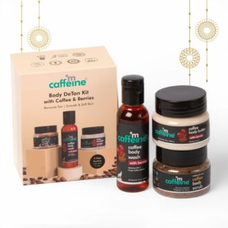 Caffeinated Body Care Gift Set with Body Wash, Scrub & Butter
