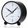 Silent 4 Inch Round Alarm Clock - Battery Operated, Easy Set & Night Light