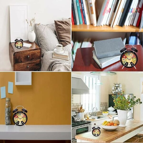Retro Twin Bell Alarm Clock with Backlight for Heavy Sleepers - Image 5