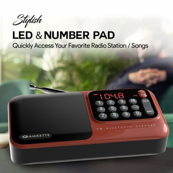 Pocket Mate Digital FM Radio Bluetooth Speaker - 8H Playtime, Type C Charging, Compact Design - Image 2