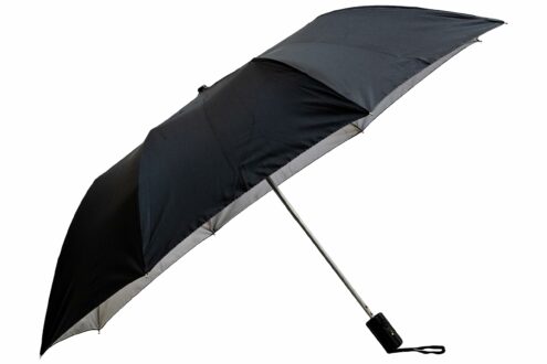UV Protective Black Silver 2-Fold Umbrella - Durable Design