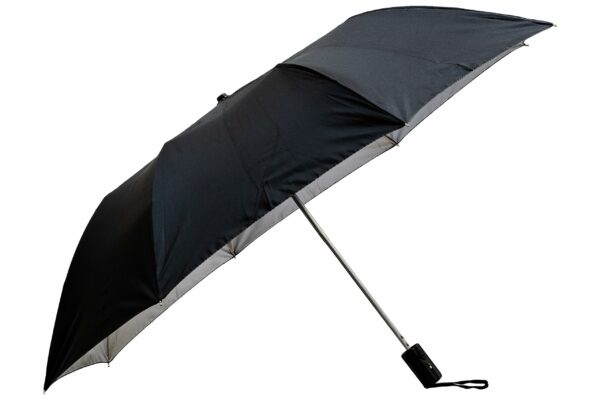 UV Protective Black Silver 2-Fold Umbrella - Durable Design