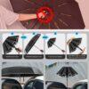 Windproof Travel Umbrella with Reflective Stripe - 3 Fold Design