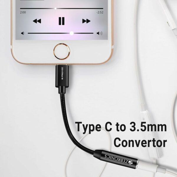 Type C to 3.5mm Audio Converter with DAC Chip - Compatible with Smartphones & Laptops - Image 2