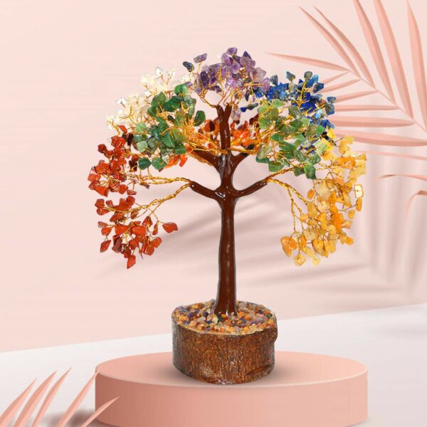 7 Chakra Stone Tree with 500 Beads - Natural Healing Crystal - Image 3