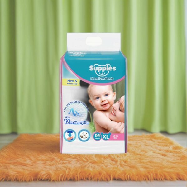 Supples Premium Baby Diaper Pants XL - 54 Count, 12 Hrs Absorption - Image 2