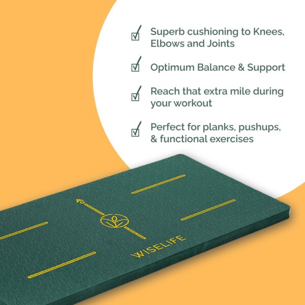 16 MM Yoga Cushion Pad - Green | High Density Eco TPE Foam | 24x12 inch | Extra Comfort for Yoga & Pilates - Image 2