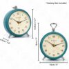 Silent Analog Alarm Clock - Vintage Design, Loud Alarm, 13 cm Blue