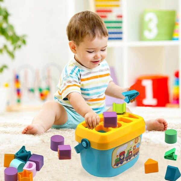 Educational Shape Sorter Toy for Toddlers - 16 Colorful Blocks - Image 2