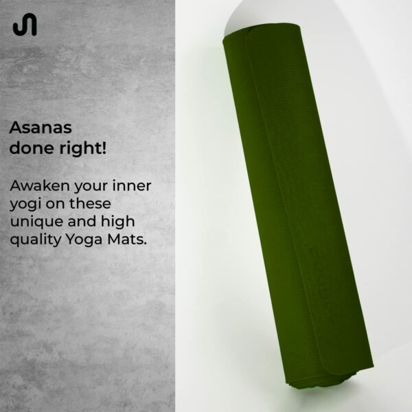 Extra Thick Yoga Mat 4mm with Carry Strap - Army Green - Image 6