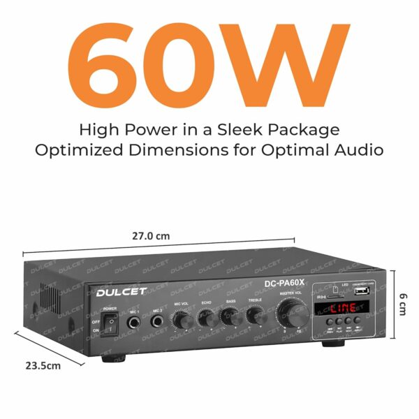 60W High Power Mono PA Amplifier for Wall & Ceiling Speakers - Image 5